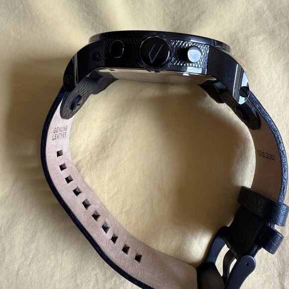 Diesel Men's Mr. Big Daddy Black Leather Chronograph Watch DZ7127 - Picture 8 of 11